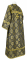 Стихарь дьяконский - парча П "Мирликийская" (чёрный-золото) вид сзади, обиходная отделка
