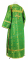 Стихарь дьяконский - парча П "Растительный крест" (зелёный-золото) вид сзади, обиходная отделка