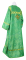 Стихарь дьяконский - парча П "Шуя" (зелёный-золото) вид сзади, обиходная отделка