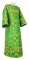 Стихарь дьяконский - парча П "Букет" (зелёный-золото) с бархатными вставками, обиходные кресты