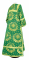 Стихарь дьяконский - парча П "Рождественская звезда" (зелёный-золото) вид сзади, обиходная отделка