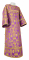 Стихарь дьяконский - парча П "Букет" (фиолетовый-золото) с бархатными вставками, обиходная отделка