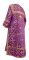Стихарь дьяконский - парча П "Солунь" (фиолетовый-золото), вид сзади, обиходная отделка