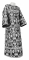 Стихарь дьяконский - парча П "Букет" (чёрный-серебро) с бархатными вставками, обиходная отделка