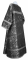 Стихарь дьяконский - парча П "Феофания" (чёрный-серебро) вид сзади, обыденная отделка