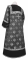 Стихарь дьяконский - парча П "Русский орёл" (чёрный-серебро) вид сзади, с бархатными вставками, обиходная отделка