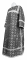 Стихарь дьяконский - парча П "Лавра" (чёрный-серебро), соборная отделка