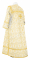 Стихарь дьяконский - парча П "Альфа-и-Омега" (белый-золото) вид сзади, обиходная отделка
