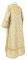 Стихарь дьяконский - парча П "Растительный крест" (белый-золото) с бархатными вставками, вид сзади, обиходная отделка