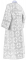 Стихарь дьяконский - парча П "Убрус" (белый-серебро) вид сзади, обиходные кресты