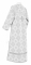 Стихарь дьяконский - парча П "Воскресение" (белый-серебро) вид сзади, обиходная отделка