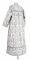 Стихарь дьяконский - парча П "Престол" (белый-серебро) вид сзади, обиходная отделка