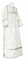 Стихарь дьяконский - парча П "Каменный цветок" (белый-серебро), обыденная отделка