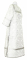 Стихарь дьяконский - парча П "Каменный цветок" (белый-серебро) вид сзади, обыденная отделка