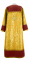 Стихарь дьяконский - парча ПГ3 "Морозко" (жёлтый-бордо-золото) вид сзади, с бархатными вставками, обиходная отделка
