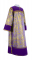 Стихарь дьяконский - парча ПГ3 "Морозко" (фиолетовый-золото) с бархатными вставками, обиходная отделка
