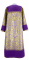 Стихарь дьяконский - парча ПГ3 "Морозко" (фиолетовый-золото) вид сзади, с бархатными вставками, обиходная отделка