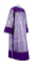 Стихарь дьяконский - парча ПГ3 "Морозко" (фиолетовый-серебро) с бархатными вставками, обиходная отделка