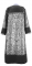 Стихарь дьяконский - парча ПГ3 "Морозко" (чёрный-серебро) вид сзади, с бархатными вставками, обиходная отделка