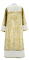 Стихарь дьяконский - парча ПГ3 "Морозко" (белый-золото) вид сзади, с бархатными вставками, обиходная отделка