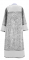 Стихарь дьяконский - парча ПГ3 "Морозко" (белый-серебро) вид сзади, с бархатными вставками, обиходная отделка