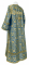 Стихарь дьяконский - шёлк Ш3 "Растительный крест" (синий-золото) вид сзади, обиходная отделка
