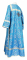 Стихарь дьяконский - шёлк Ш3 "Вологодский посад" (синий-серебро) вид сзади, обыденная отделка