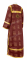 Стихарь дьяконский - шёлк Ш3 "Абакан" (бордо-золото) вид сзади, обыденная отделка
