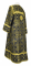 Стихарь дьяконский - шёлк Ш3 "Иверский" (чёрный-золото) вид сзади, обиходная отделка