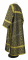 Стихарь дьяконский - шёлк Ш3 "Василия" (чёрный-золото) вид сзади, обыденная отделка