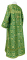 Стихарь дьяконский - шёлк Ш3 "Растительный крест" (зелёный-золото) вид сзади, обиходная отделка