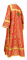 Стихарь дьяконский - шёлк Ш3 "Вологодский посад" (красный-золото) вид сзади, обыденная отделка