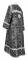 Стихарь дьяконский - шёлк Ш3 "Иверский" (чёрный-серебро) вид сзади, обиходная отделка