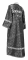 Стихарь дьяконский - шёлк Ш3 "Елизавета" (чёрный-серебро) вид сзади, обиходная отделка