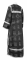 Стихарь дьяконский - шёлк Ш3 "Абакан" (чёрный-серебро) вид сзади, обыденная отделка