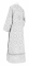 Стихарь дьяконский - шёлк Ш3 "Старо-греческий" (белый-серебро) вид сзади, обиходная отделка