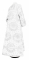 Стихарь дьяконский - шёлк Ш3 "Рождественская звезда" (белый-серебро) вид сзади, соборная отделка