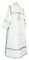 Стихарь дьяконский - шёлк Ш3 "Соловки" (белый-серебро) (вид сзади), обиходная отделка