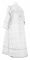 Стихарь дьяконский - шёлк Ш3 "Альфа-и-Омега" (белый-серебро) вид сзади, обиходная отделка