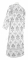 Стихарь дьяконский - шёлк Ш3 "Виноградная ветвь" (белый-серебро) вид сзади, обиходная отделка