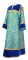 Стихарь дьяконский - шёлк Ш4 "Букет" (синий-золото) с бархатными вставками, обиходная отделка