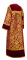 Стихарь дьяконский - шёлк Ш4 "Букет" (бордо-золото) с бархатными вставками, вид сзади, обиходная отделка