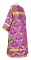 Стихарь дьяконский - шёлк Ш4 "Курск" (фиолетовый-золото) (вид сзади), обыденная отделка