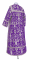 Стихарь дьяконский - шёлк Ш4 "Престол" (фиолетовый-серебро) вид сзади, обиходная отделка