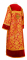 Стихарь дьяконский - шёлк Ш4 "Букет" (красный-золото) с бархатными вставками, вид сзади, обиходная отделка