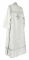 Стихарь дьяконский - шёлк Ш4 "Вазон" (белый-серебро) вид сзади, обиходная отделка