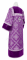 Стихарь алтарника - парча П "Симеоновская" (фиолетовый-серебро) с бархатными вставками вид сзади, обиходная отделка
