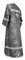Стихарь алтарника - парча П "Алания" (чёрный-серебро) вид сзади, обиходная отделка