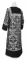 Стихарь алтарника - парча П "Курск" (чёрный-серебро) с бархатными вставками вид сзади, обиходная отделка