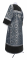 Стихарь алтарника - парча П "Василия" (чёрный-серебро) (вид сзади) с бархатными вставками, обиходная отделка